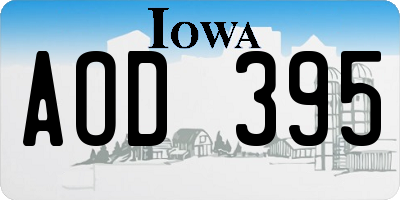 IA license plate AOD395