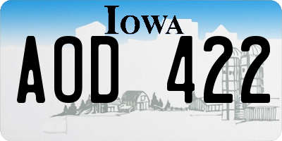 IA license plate AOD422