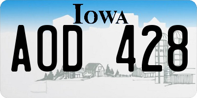 IA license plate AOD428