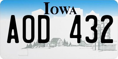 IA license plate AOD432
