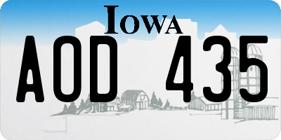 IA license plate AOD435