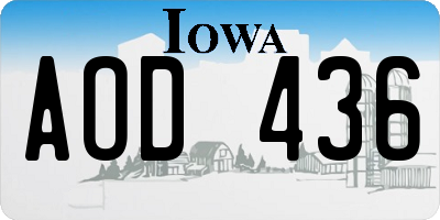 IA license plate AOD436