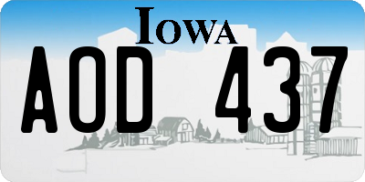 IA license plate AOD437