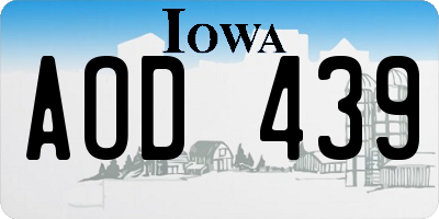IA license plate AOD439
