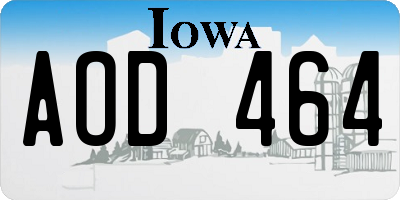 IA license plate AOD464
