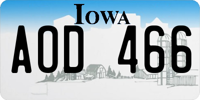 IA license plate AOD466