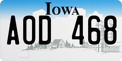 IA license plate AOD468