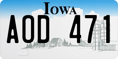 IA license plate AOD471