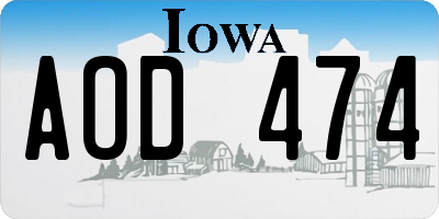 IA license plate AOD474