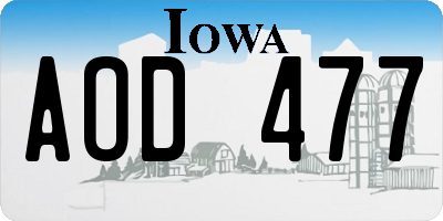 IA license plate AOD477
