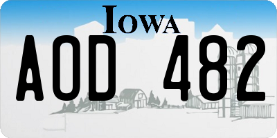 IA license plate AOD482