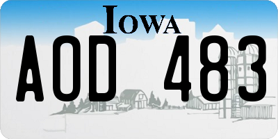 IA license plate AOD483