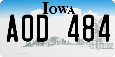 IA license plate AOD484