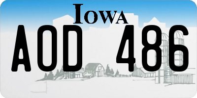 IA license plate AOD486