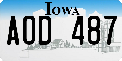 IA license plate AOD487