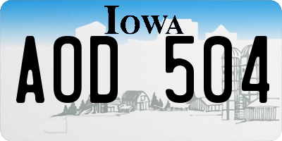 IA license plate AOD504