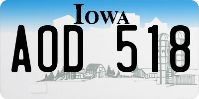 IA license plate AOD518