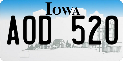IA license plate AOD520