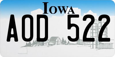 IA license plate AOD522