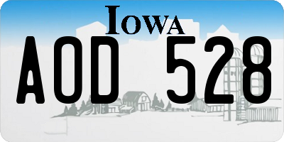 IA license plate AOD528