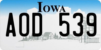IA license plate AOD539