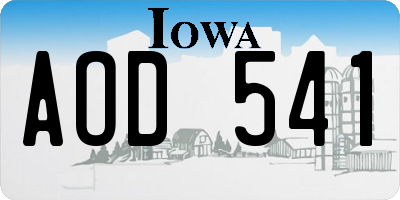 IA license plate AOD541