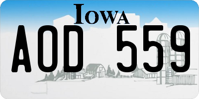 IA license plate AOD559