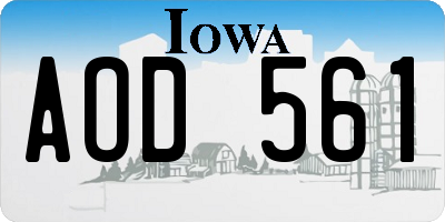 IA license plate AOD561