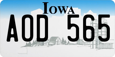 IA license plate AOD565
