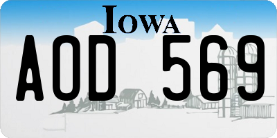 IA license plate AOD569