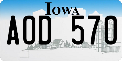 IA license plate AOD570
