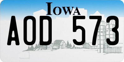 IA license plate AOD573
