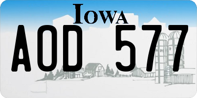 IA license plate AOD577