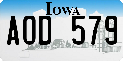 IA license plate AOD579