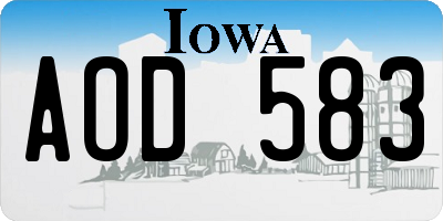 IA license plate AOD583