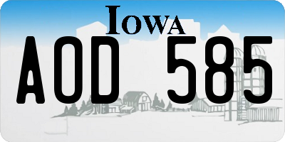 IA license plate AOD585