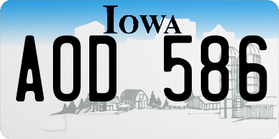 IA license plate AOD586