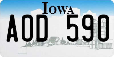 IA license plate AOD590