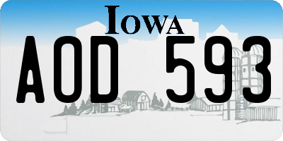 IA license plate AOD593