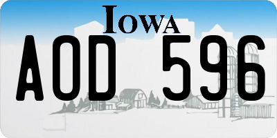 IA license plate AOD596