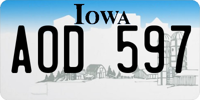 IA license plate AOD597