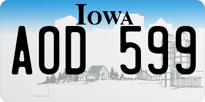 IA license plate AOD599