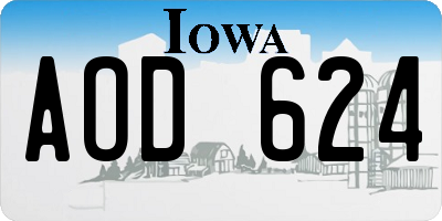 IA license plate AOD624