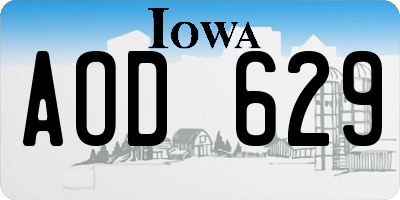 IA license plate AOD629