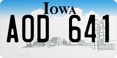 IA license plate AOD641