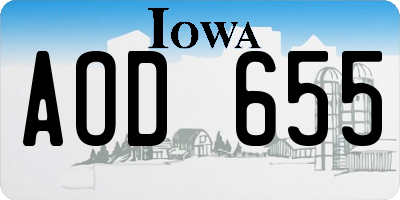 IA license plate AOD655