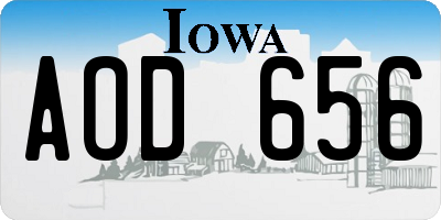 IA license plate AOD656
