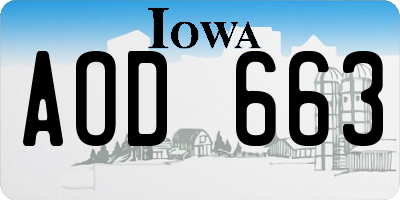 IA license plate AOD663