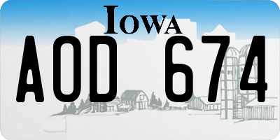 IA license plate AOD674