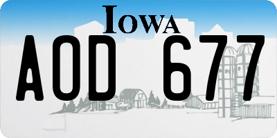 IA license plate AOD677